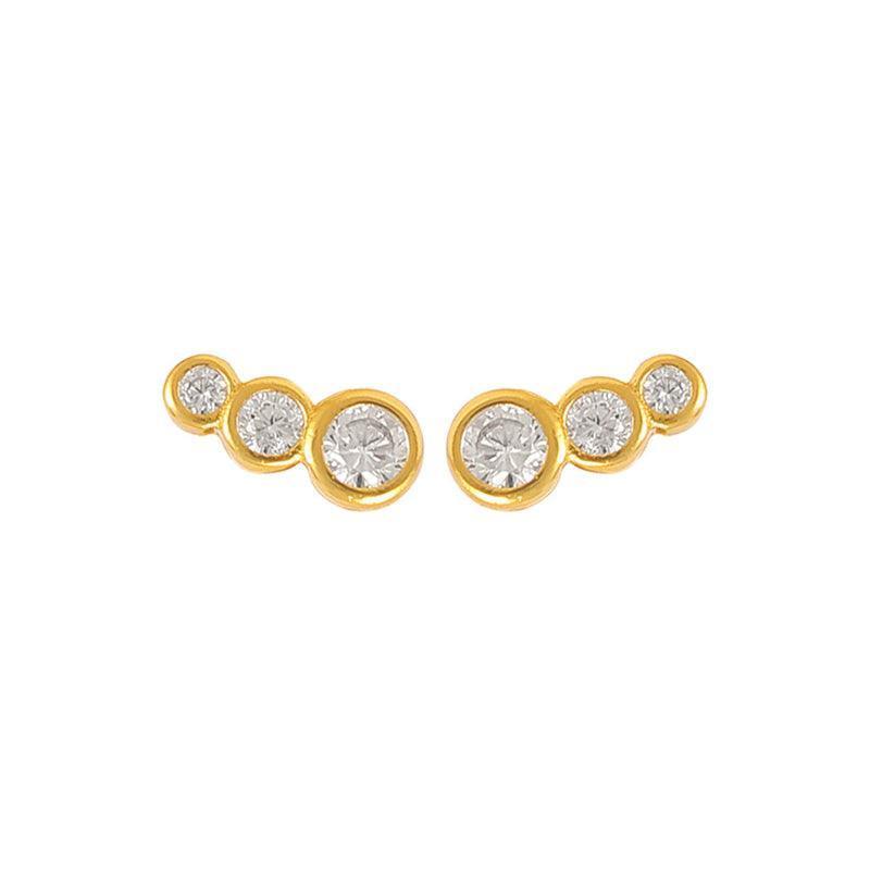 Hultquist Copenhagen Lucian White earrings with four white stones in a gold-plated design. Model S08176G-W-1.