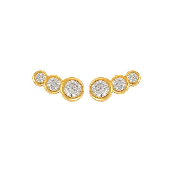 Hultquist Copenhagen Lucian White earrings with four white stones in a gold-plated design. Model S08176G-W-1.