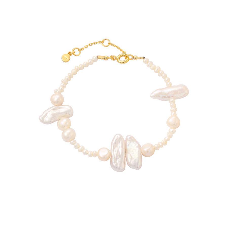 Hultquist Vera Bracelet freshwater pearls silver-plated, elegant design with white pearls. Model S08303G