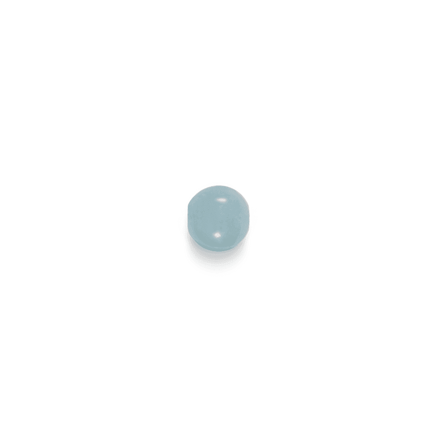 Inner Peace Aquamarine pearl in light blue color, smooth and round. Model c124g122-1.