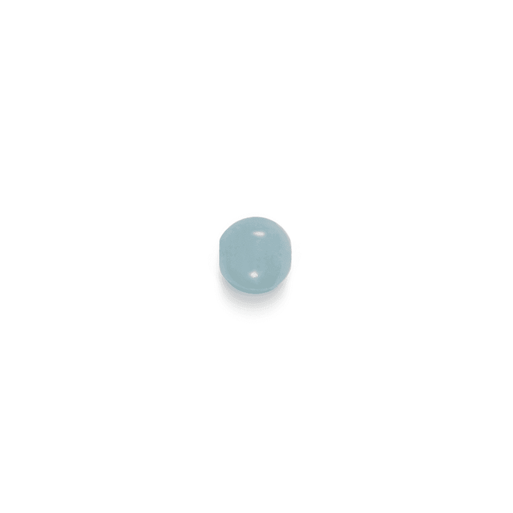Inner Peace Aquamarine pearl in light blue color, smooth and round. Model c124g122-1.