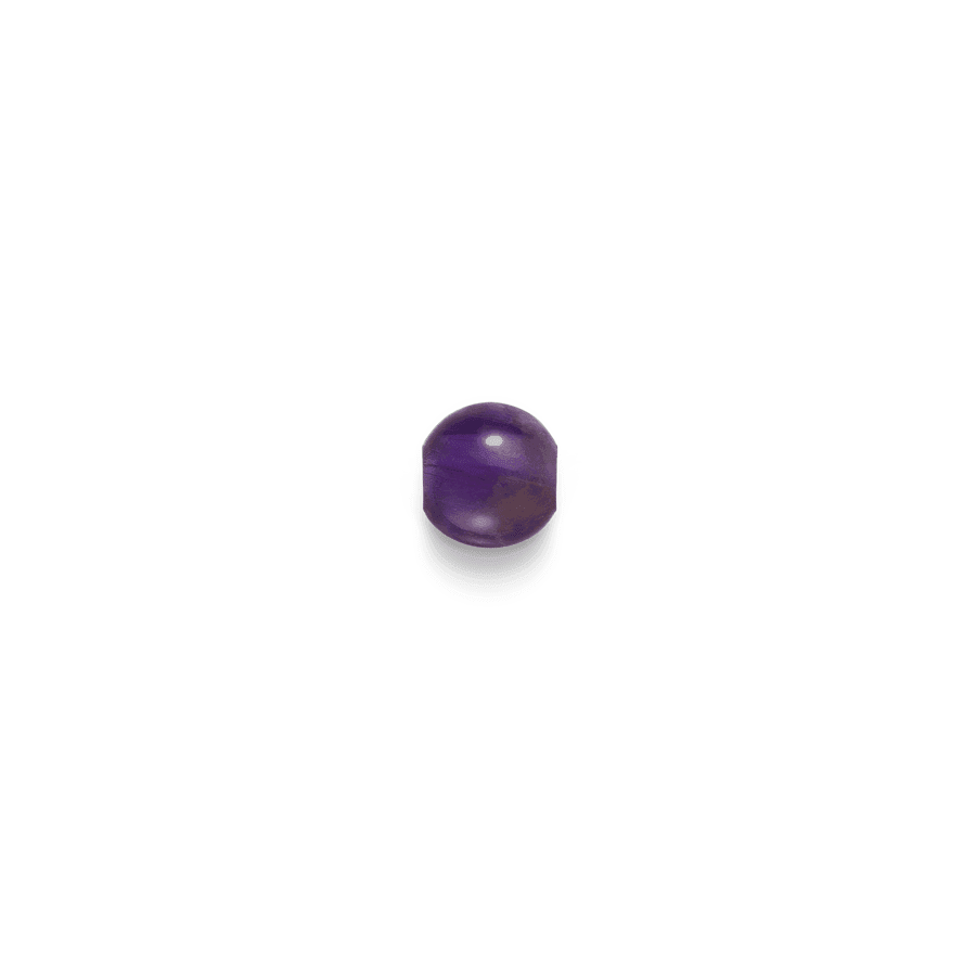 Inner Peace Amethyst Pearl Confidence displays a round, purple amethyst pearl with a smooth surface. Model c124g118-1.