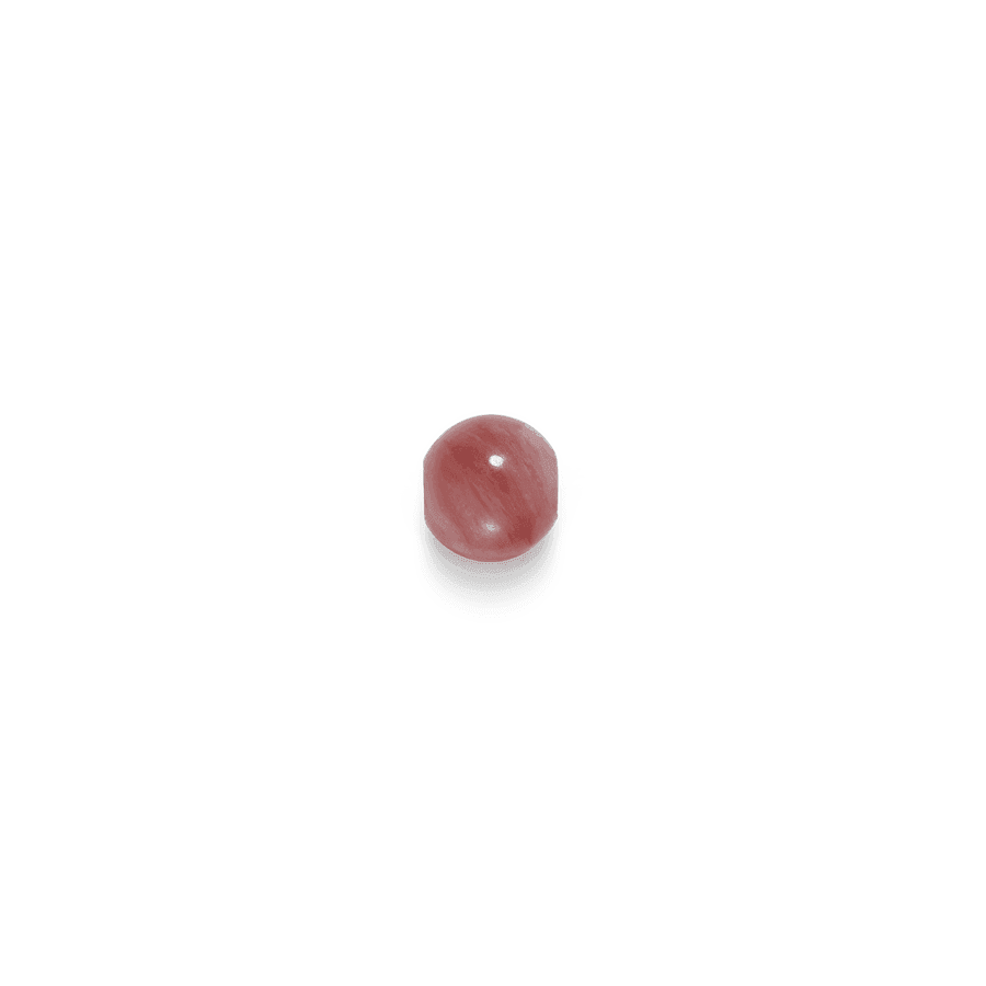 Inner Peace Rhodonite Pearl Support shows a single pink, polished rhodonite pearl on a white background. Model c124g114-1.