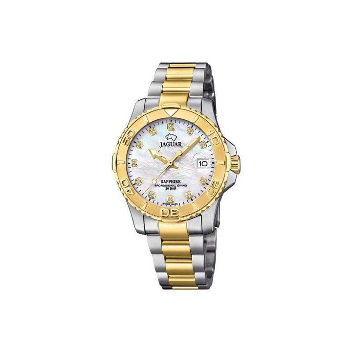 Jaguar Lady's Diver J896/3 ladies' watch with mother-of-pearl dial and two-tone steel chain, Model J8963-1.