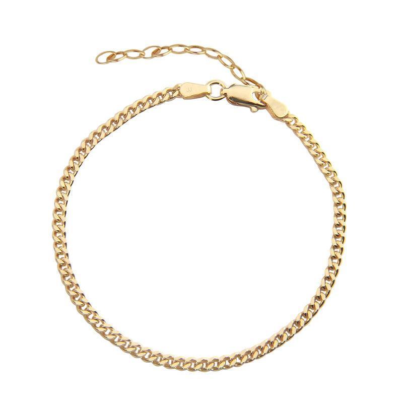 Jeberg Jewelery Saga Armor Anklet in gold-plated silver is seen as an elegant armor chain design, Model 4535-G-4535-G-1.