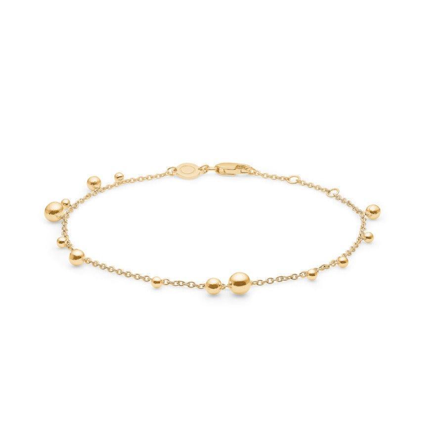 Mads Z 14 kt Bubbles Bracelet with golden balls on fine chain, elegant and simple. Model 1550166-1.