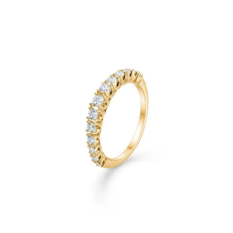 Mads Z 14 kt Crown Princess Diamond Ring 0.50 ct in yellow gold with round diamonds, Model 1541950-001