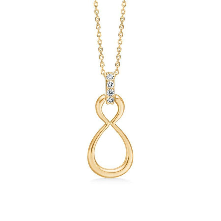 Mads Z 14kt Devotion Pendant 0.08ct W/SI beautiful gold pendant with diamond details in an elegant design. Model 1531007-1