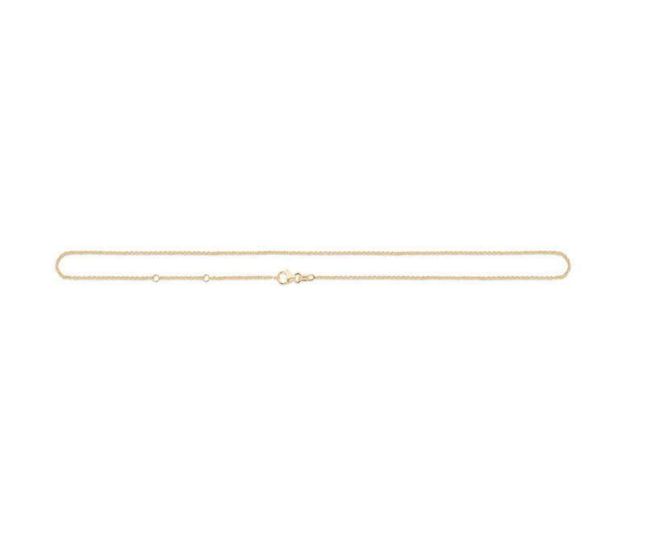 Mads Z 14kt necklace round anchor 40-45cm can be seen in gold with anchor chain and clasp on a white background. Model 9520100-9520100-2