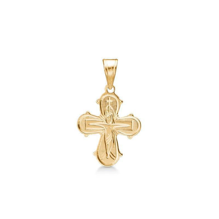 Mads Z Daymark cross in 8 carat gold with engraved motif, classic cross pendant, Model 8330537-1