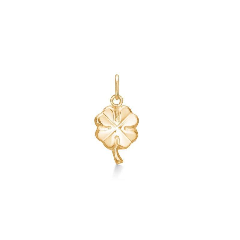 Mads Z four-leaf clover in 8 carat gold, shown as a shiny four-leaf clover pendant on a white background. Model 8330544