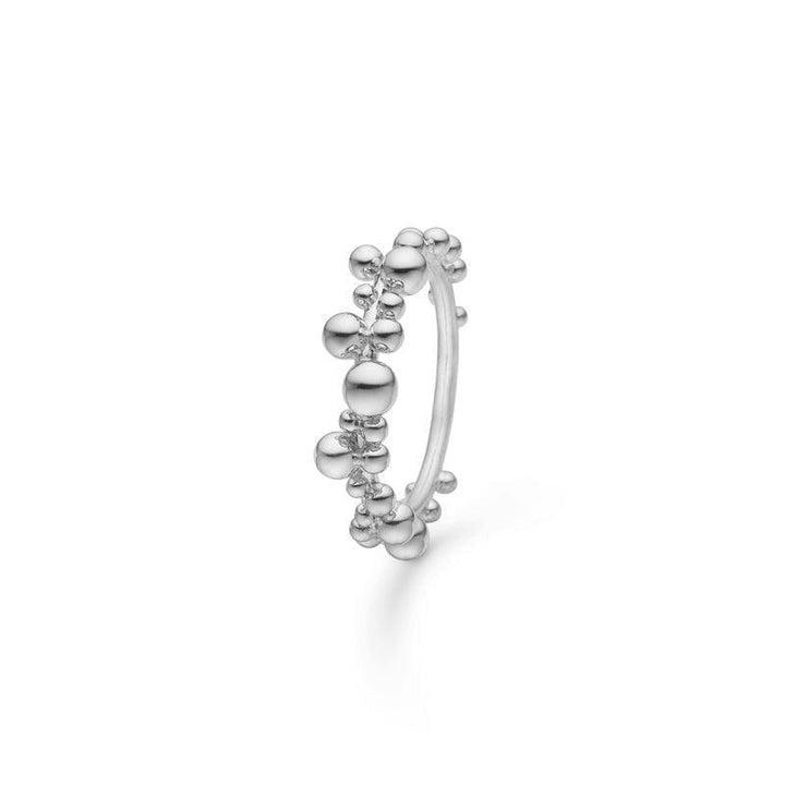 Mads Z Silver Bubbles Ring with glossy surface and ball design in silver, Model 2140066-001-1