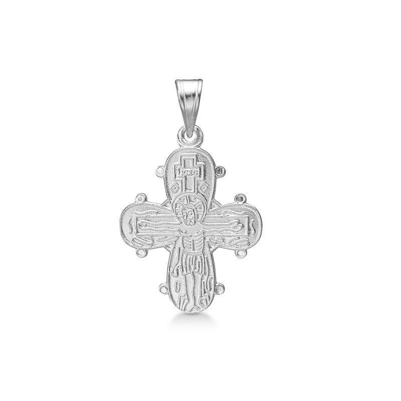 Mads Z silver Daymark cross with Lord's Prayer, detailed cross pendant with engraving, Model 8130539.