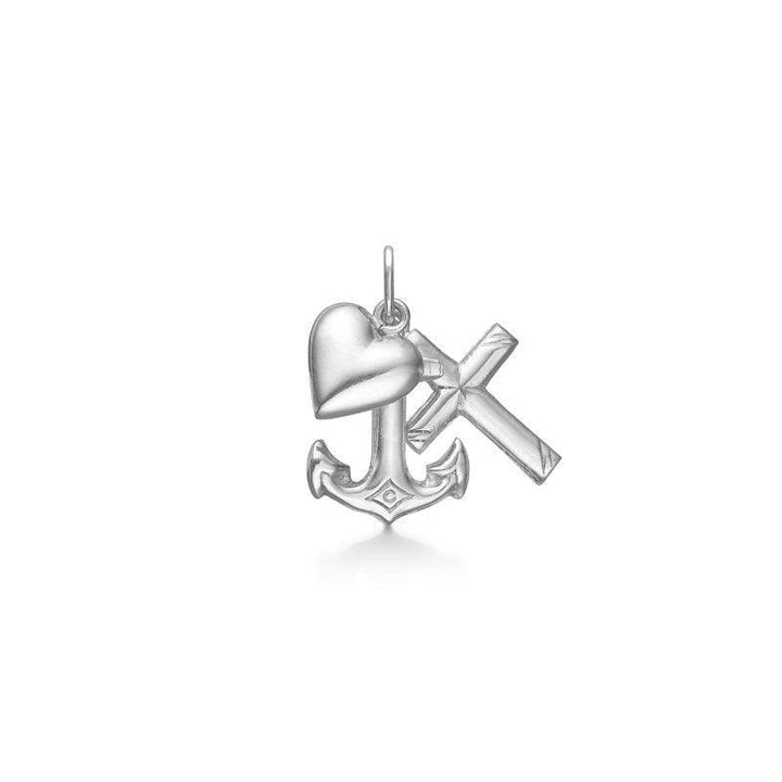 Mads Z Faith Hope And Love in silver pendant with heart, anchor and cross. Model 8130545.