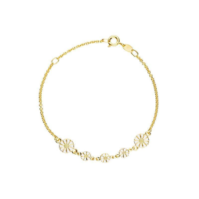 Daisy gold-plated bracelet with daisy details in gold look, simple chain. Model 90117519-M