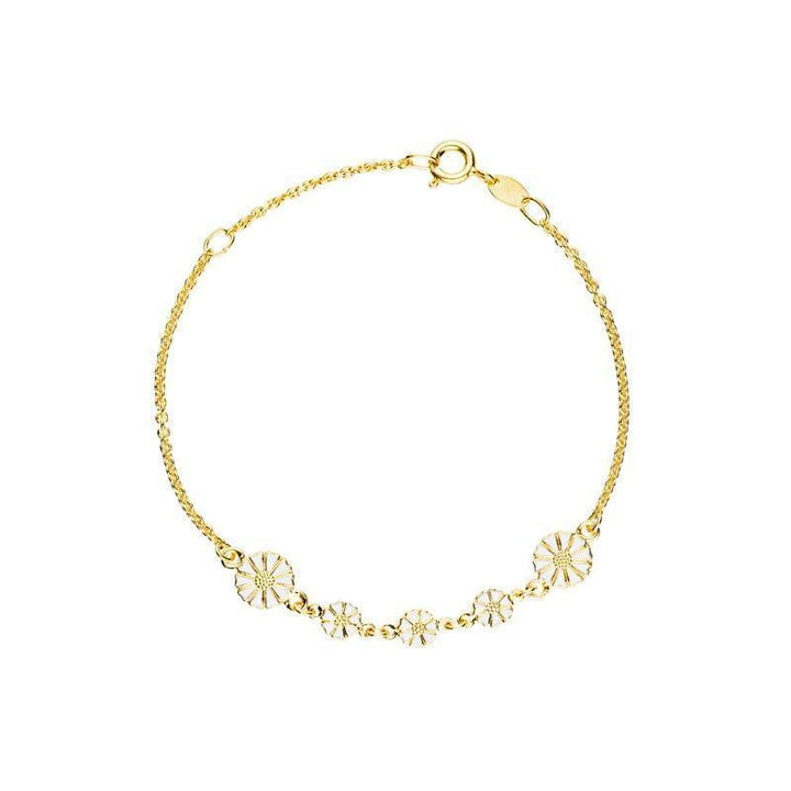Daisy gold-plated bracelet with daisy details in gold look, simple chain. Model 90117519-M