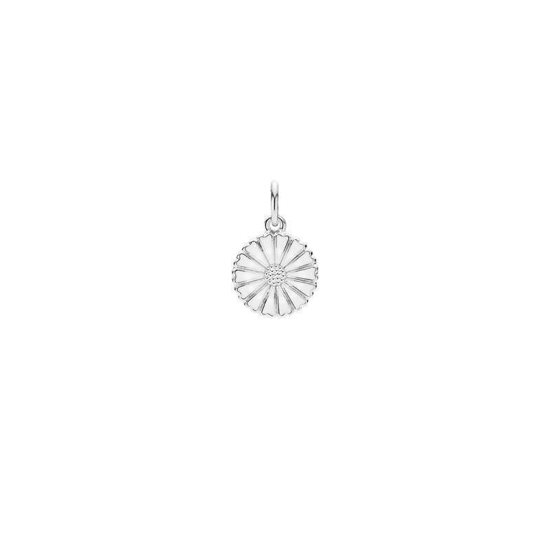 Daisy silver pendant 11mm with detailed floral motif, shiny silver finish. Model 908011-H