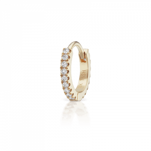Maria Tash 6.5mm Diamond Eternity Ring 18kt, creole in gold with diamonds, elegant detail. Model XET65D-1.
