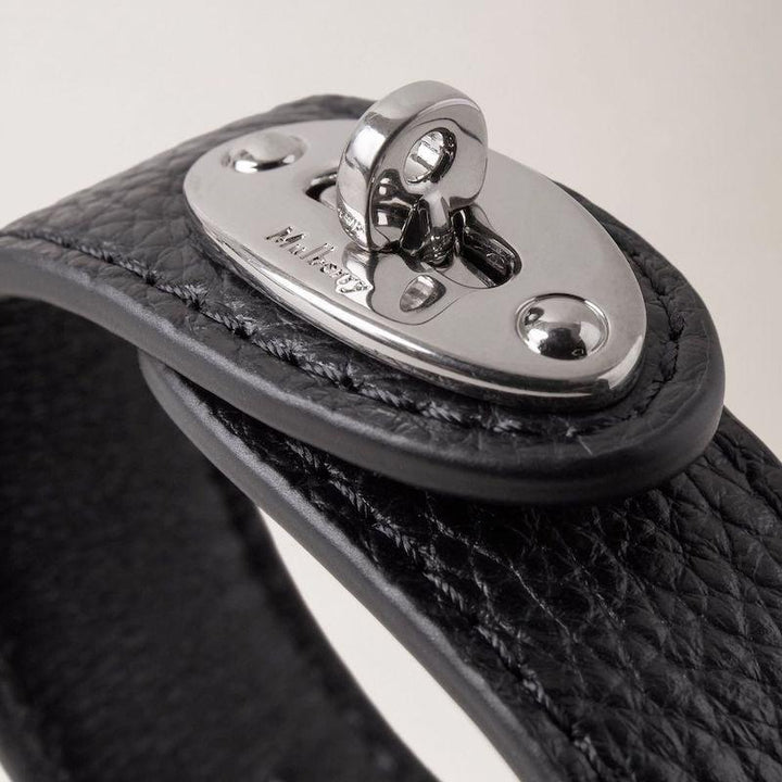 Mulberry bracelet Bayswater Leather Bracelet in black leather with silver detail, Model QB2157205A100-001