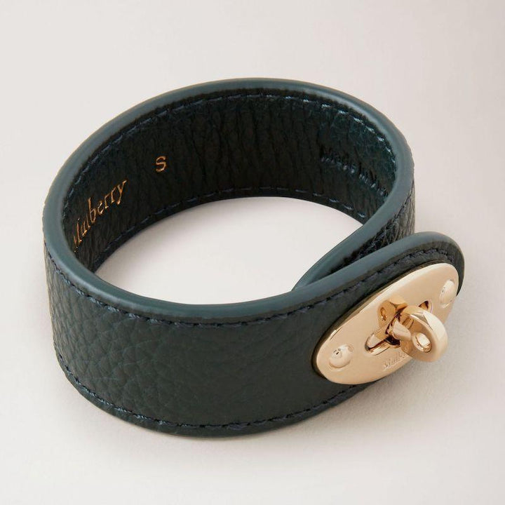 Mulberry bracelet Bayswater Leather Mulberry Green in dark green leather with golden clasp, Model QB2157205Q633-001