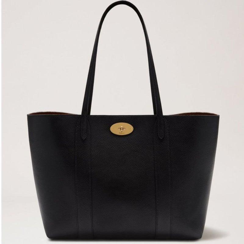 Mulberry Bag Bayswater Tote Classic Grain Black with discreet leather structure and gold clasp, Model HH4589/205A330