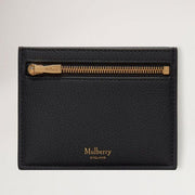 Mulberry Zipped Credit Card Slip Small Classic Grain Black