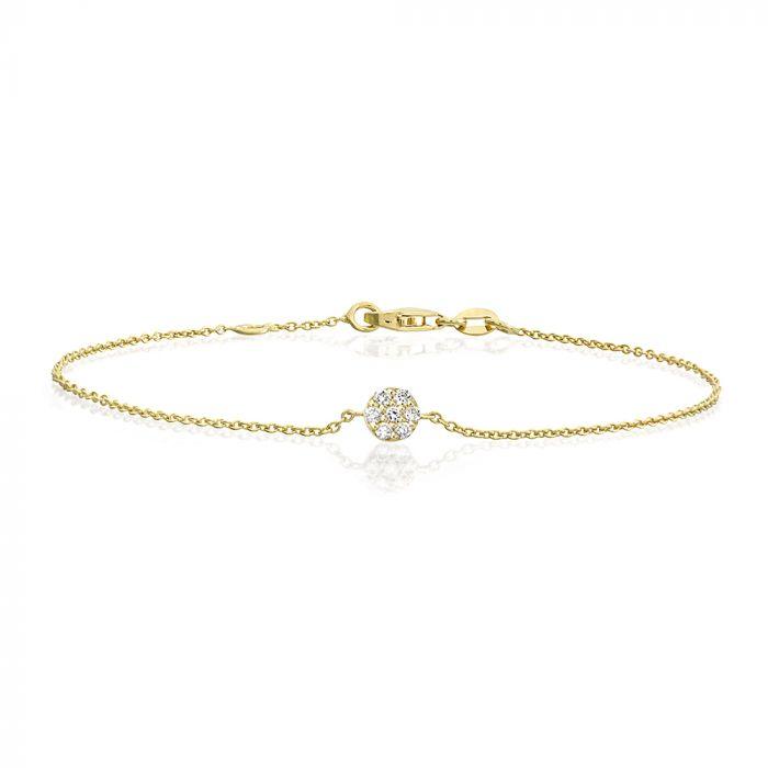 Nuran 14kt Maggie bracelet with diamonds, fine gold bracelet with round diamond detail, Model b2302-006-1