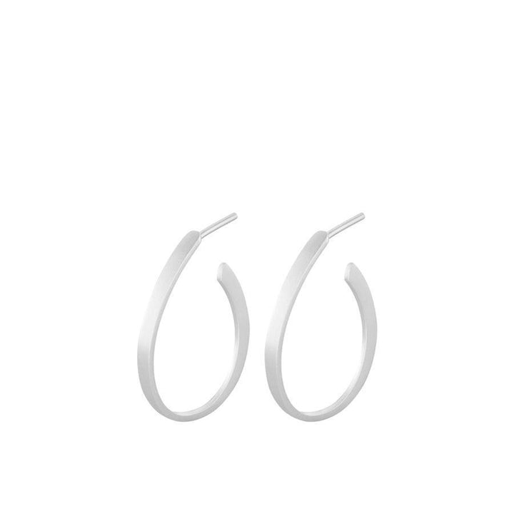 Pernille Corydon Berlin Creol E 109 S, silver colored creoles with matte finish. Model E-109-S.