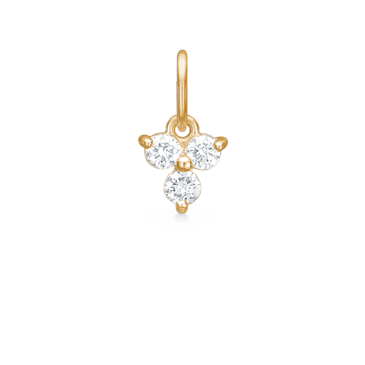 RO Copenhagen 18kt Fryd Diamond 0.18ct Pendant with three diamonds in gold, elegant detail. Model 111614-1