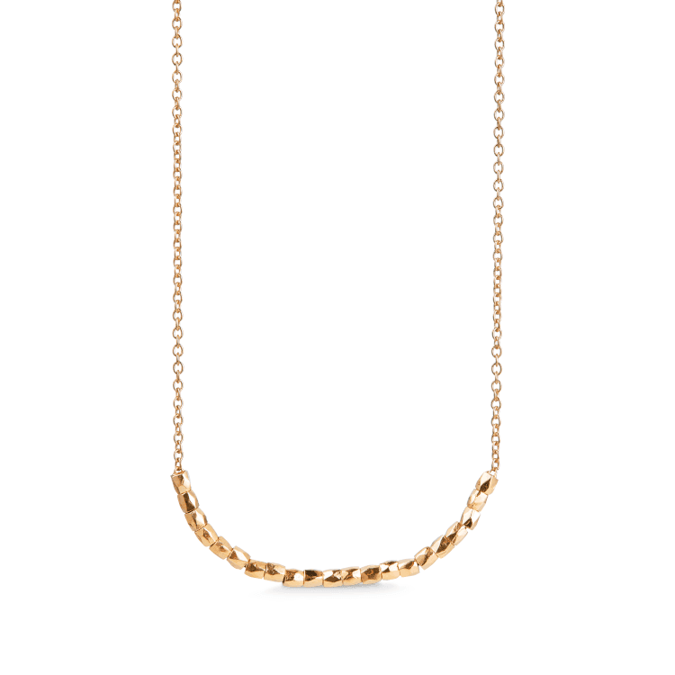 ro copenhagen 18kt rock beads with necklace, necklace in shiny 18 carat gold with faceted pearls. Model 93321-1
