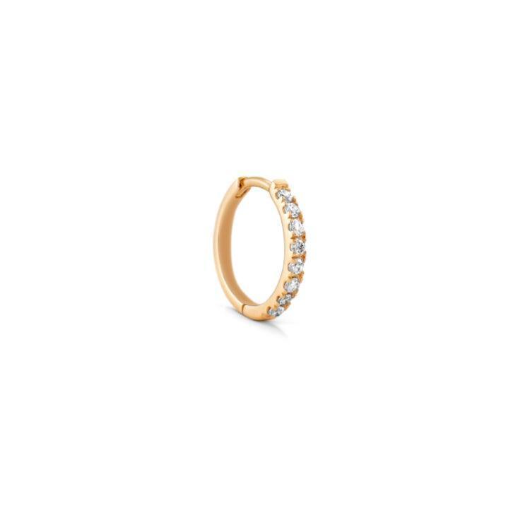 RO Copenhagen 18kt Rock Classic 10mm Diamond Creole shown in polished gold with brilliant cut diamonds. Model 119248-1