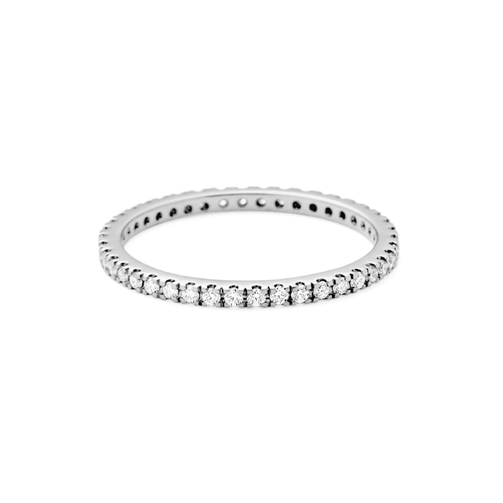Ro Copenhagen 18kt Rock Classic Diamond Ring White gold with small diamonds in a slim design, Model 106254-001-1.