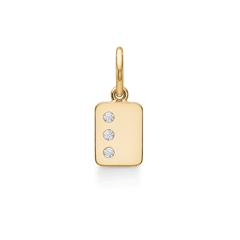 Ro Copenhagen My Secret A/W letter pendant in gold with three diamonds, Model 102P0-001-1.