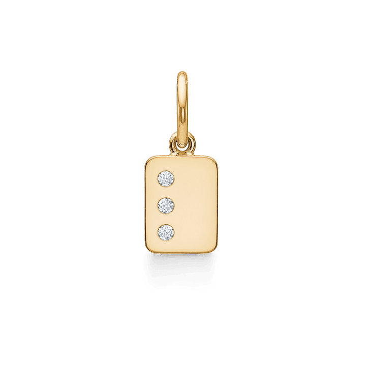 Ro Copenhagen My Secret A/W letter pendant in gold with three diamonds, Model 102P0-001-1.