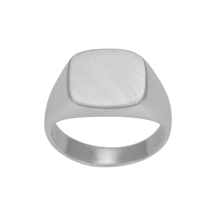 Son of Noa men's ring in matte silver with wide, square top and simple style, Model 125105-9-001-1.