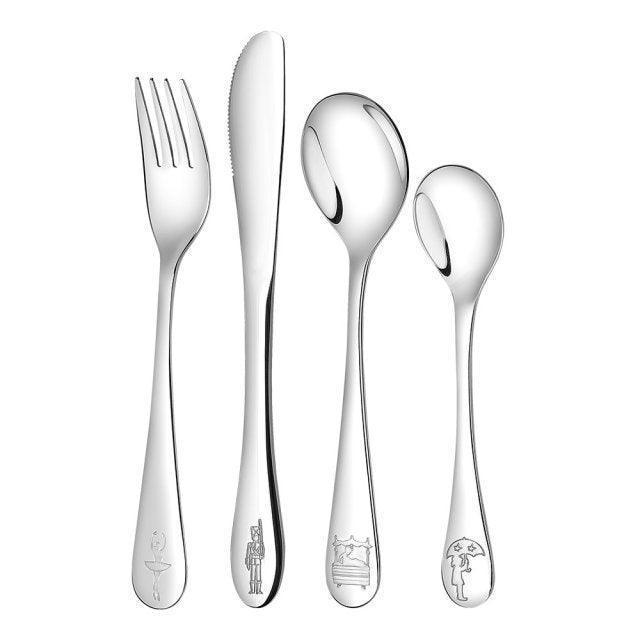 stal cutlery h c andersen motifs, shiny silver children's cutlery with fairy tale characters, Model 252-7001-1