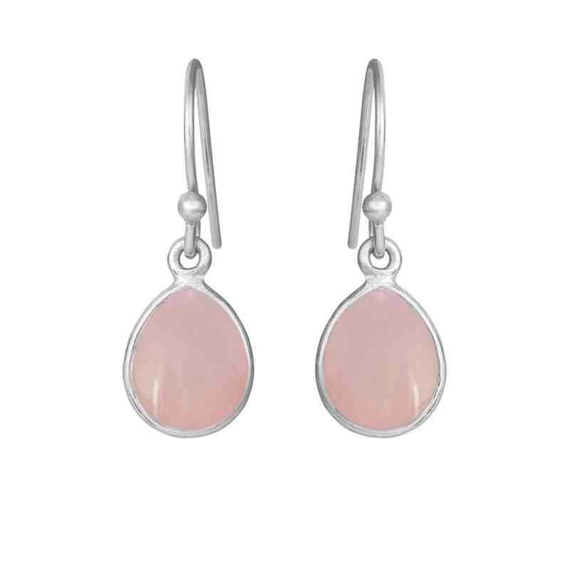 Susanne Friis Bjørner Hoop Earrings Pink Crystal, drop-shaped in silver with pink stones. Model 5249-1-112-1.