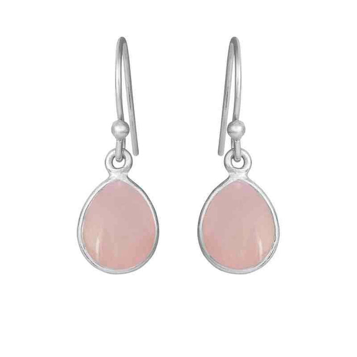 Susanne Friis Bjørner Hoop Earrings Pink Crystal, drop-shaped in silver with pink stones. Model 5249-1-112-1.