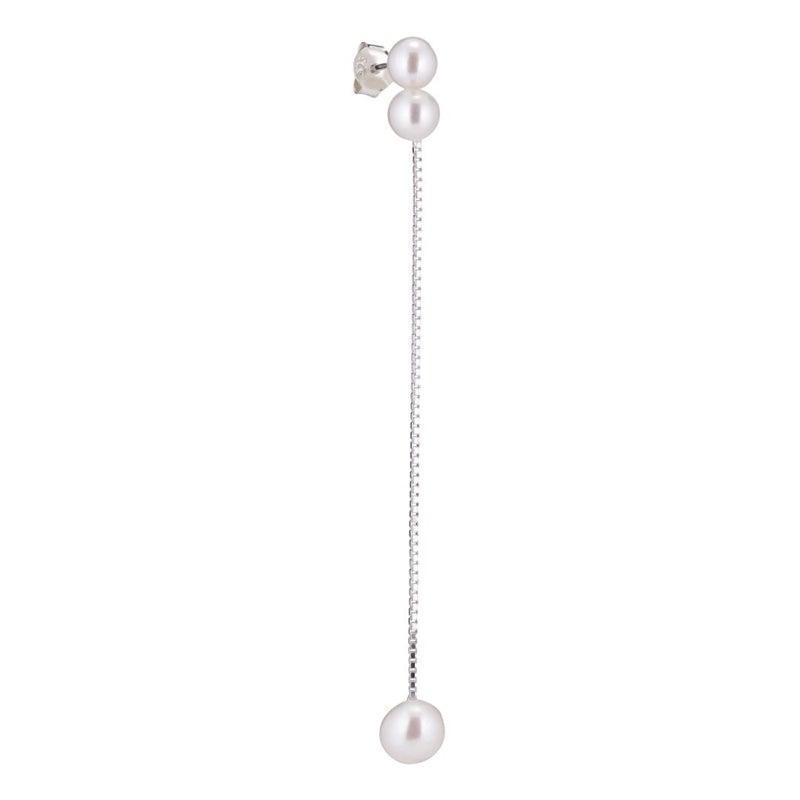 the-earring-shop-sun-ray-stud-solv-kaedeorring with white pearls, long design on chain. Model SI2003-SI2003-1
