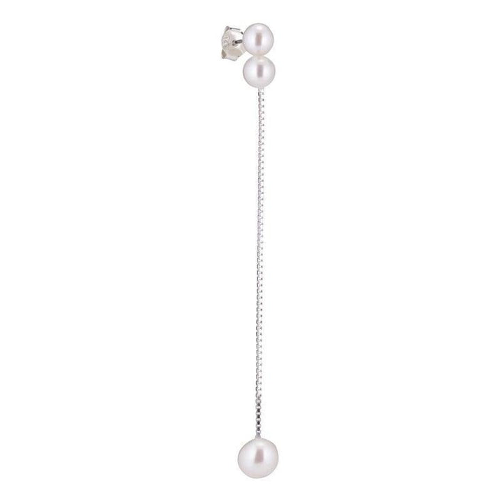 the-earring-shop-sun-ray-stud-solv-kaedeorring with white pearls, long design on chain. Model SI2003-SI2003-1